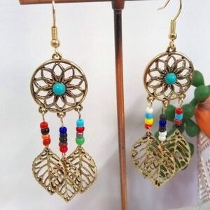 Dream Catcher Beaded Earrings